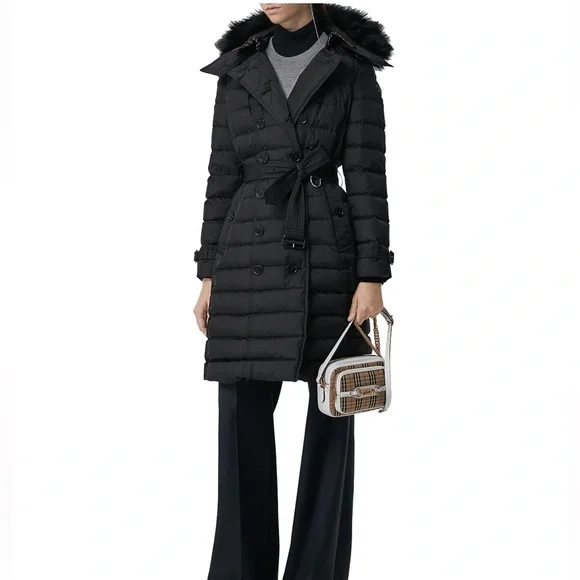 Burberry Dalmerton Quilted Down Puffer Coat with Removable Shearling Trim - Picture 3 of 5